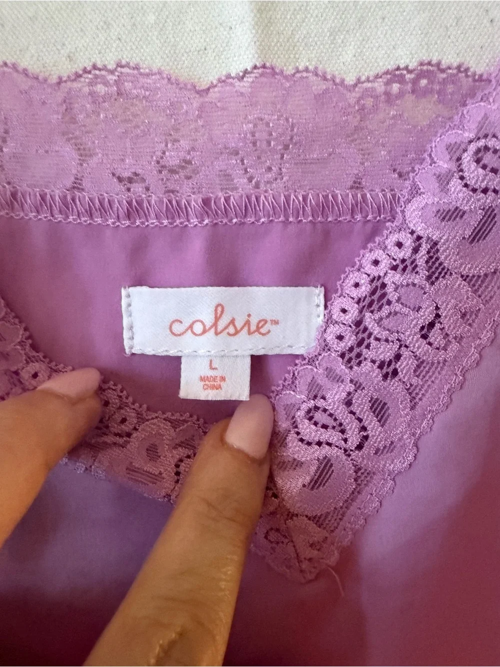 Colsie Lavender Satin Cami & Shorts Set